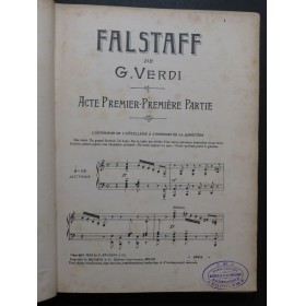 VERDI Giuseppe Falstaff Opéra Piano Chant 1894