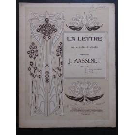 MASSENET Jules La Lettre Chant Piano 1907