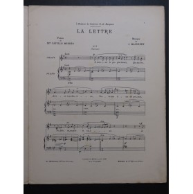 MASSENET Jules La Lettre Chant Piano 1907