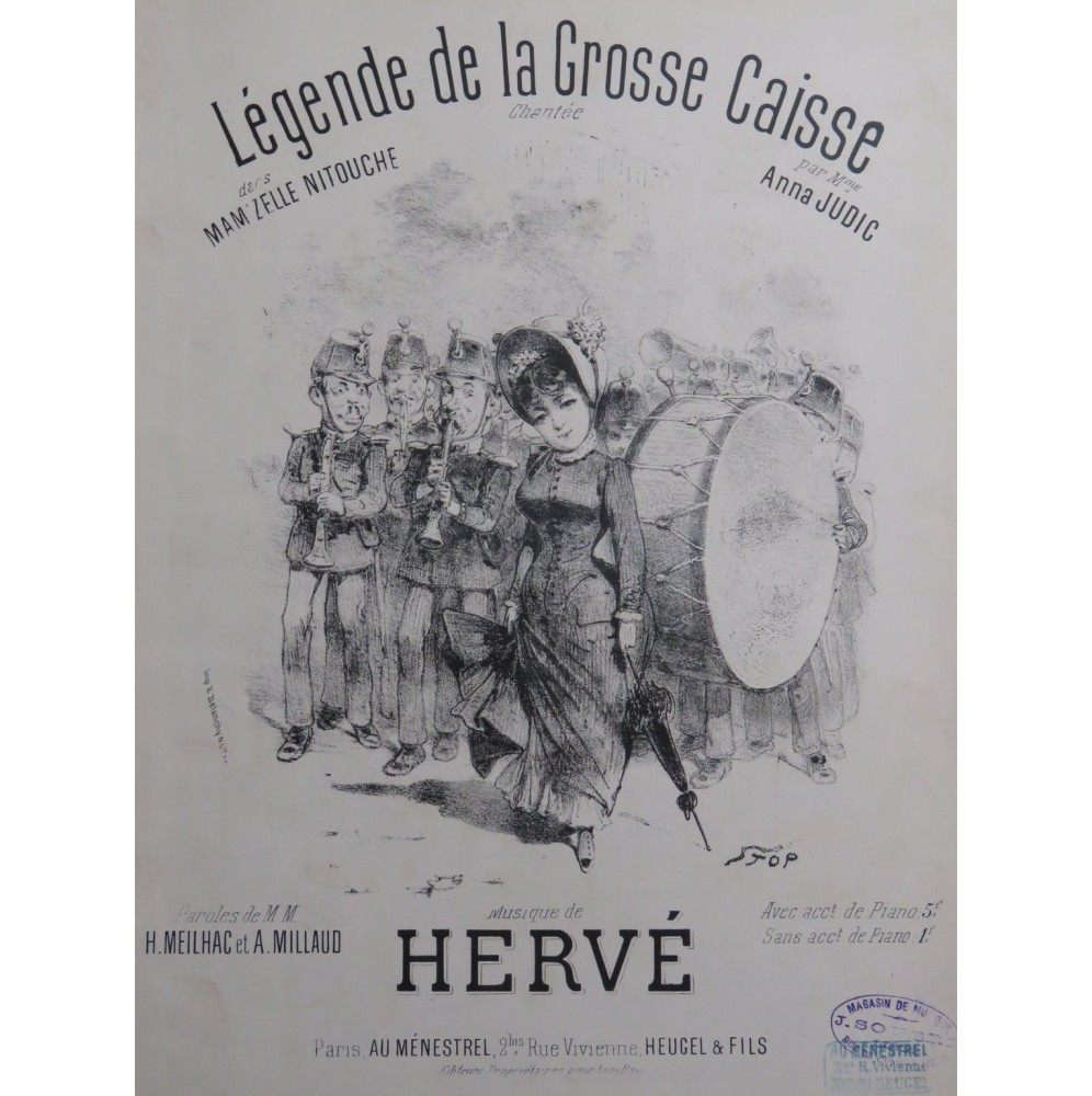 HERVÉ Légende de la Grosse Caisse Chant Piano 1874