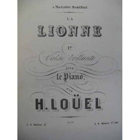 LOÜEL H. La Lionne Piano 1860