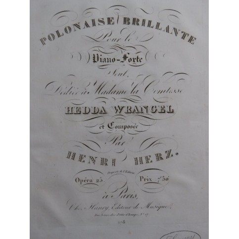 HERZ Henri Polonaise Brillante op 25 Piano ca1820