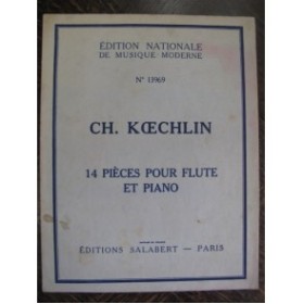 KOECHLIN Charles 14 pièces Flute Piano 1946