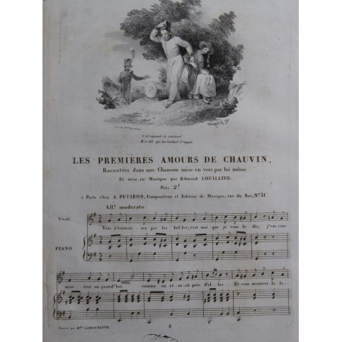 LHUILLIER Edmond Les Premières Amours de Chauvin Chant Piano ca1830