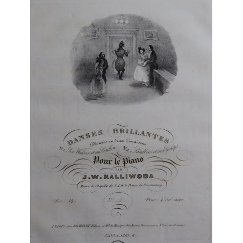 KALLIWODA J. W. Ländlers et six Galops op 34 Piano ca1835