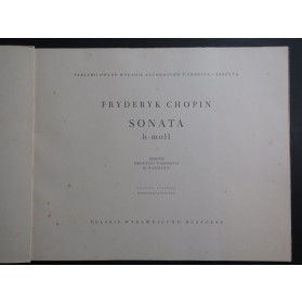 CHOPIN Frédéric Sonata H moll Piano Fac simile 1954