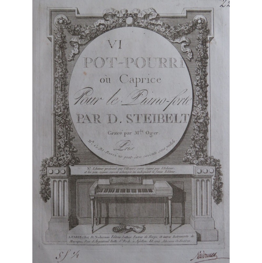 STEIBELT Daniel Pot Pourri No 6 Piano ca1795