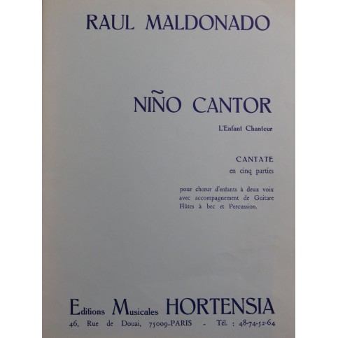 MALDONADO Raul Nino Cantor L'Enfant Chanteur Chant Guitare Flûte 1986