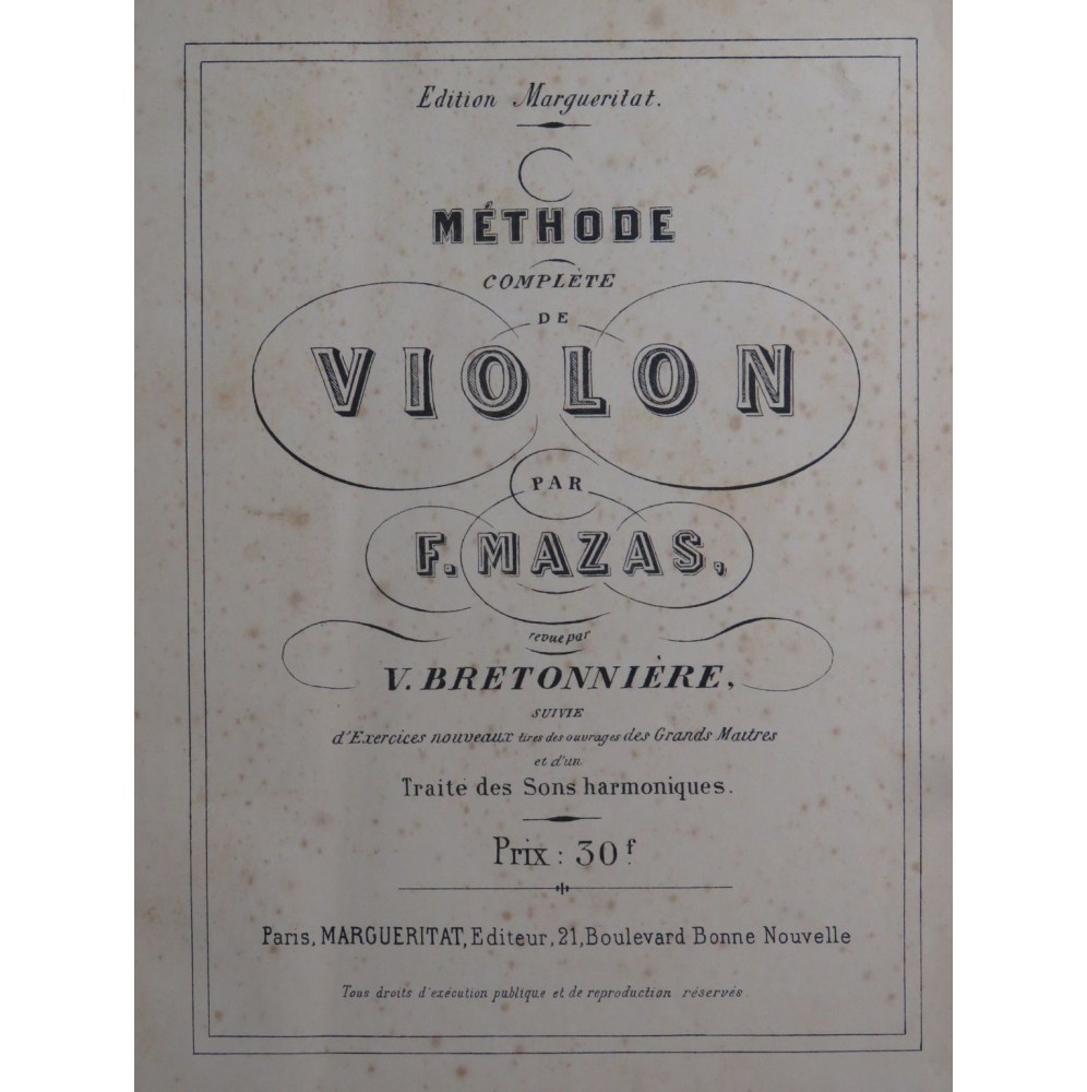 MAZAS F. Méthode Complète de Violon XIXe