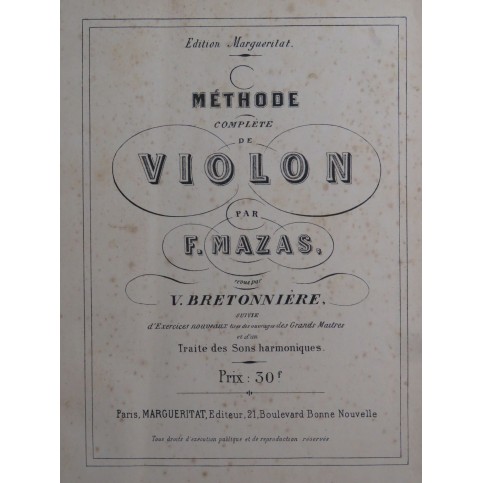 MAZAS F. Méthode Complète de Violon XIXe