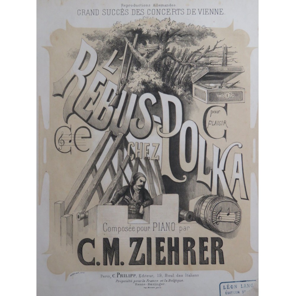 ZIEHRER C. M. Rébus-Polka Piano XIXe