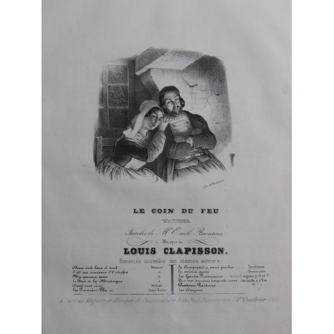 CLAPISSON Louis Le Coin du Feu Chant Piano ca1840