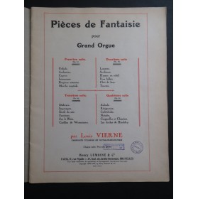 VIERNE Louis Pièces de Fantaisie 3e Suite op 54 Orgue 1927