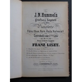HUMMEL J. N. Grosses Septett Piano Orchestre 1868