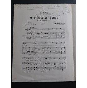 MARIE Edouard Le Très-Saint Rosaire op 36 Dédicace Chant Piano ca1890