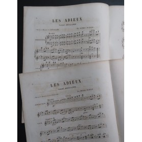NOIROT Henri Les Adieux Valse Piano Violon ca1860