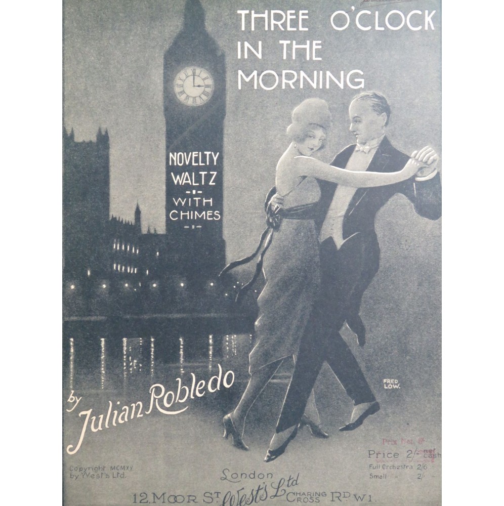 ROBLEDO Julian Three O'clock in The Morning Piano 1920