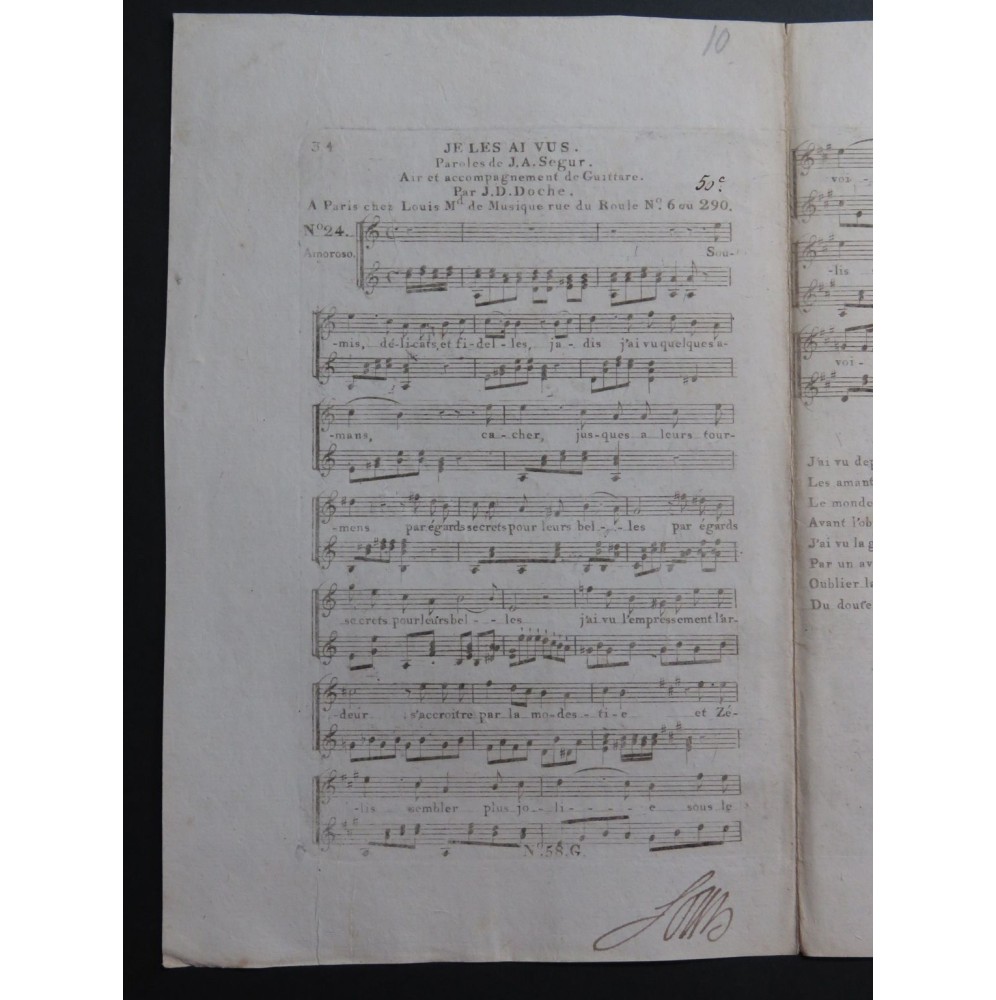 DOCHE J. D. Je les ai vus Chant Guitare ca1820