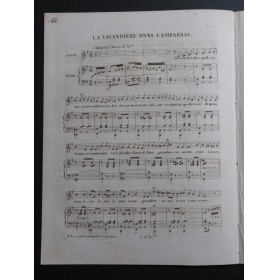 PANSERON Auguste La Vivandière dans l'Embarras Chant Piano ca1830