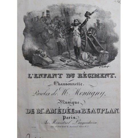 DE BEAUPLAN Amédée L'Enfant du Régiment Chant Piano ca1830