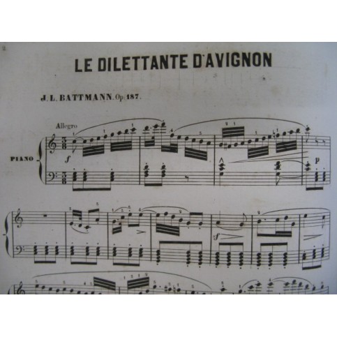 BATTMANN J. L. La Dilettante d'Avignon Piano ca1860