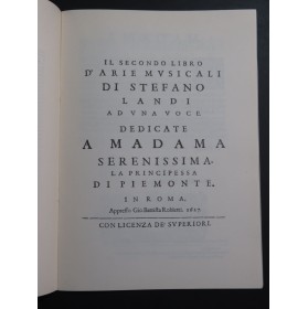 LANDI Stefano Il Secondo Libro d'Arie Musicali 1980