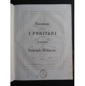 WILLMERS Rudolf Pièces op 17 pour Piano ca1850