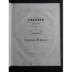 WILLMERS Rudolf Pièces op 17 pour Piano ca1850