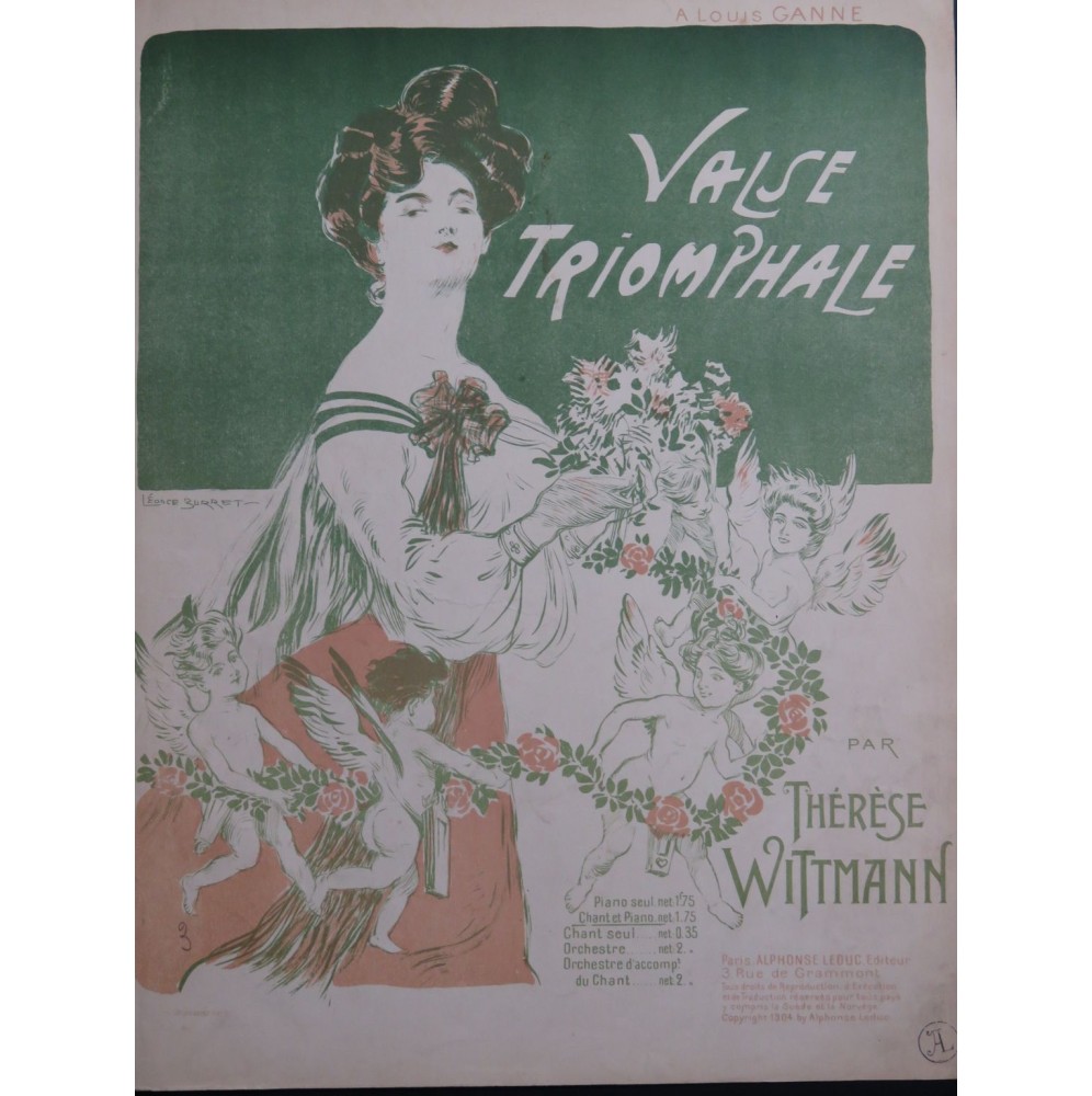 WITTMANN Thérèse Valse Triomphale Chant Piano 1904
