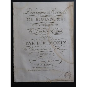 MOZIN Benoît François Recueil No 2 Signature Chant Piano XVIIIe