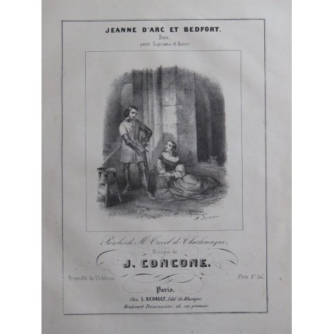 CONCONE Joseph Jeanne d'Arc et Bedfort Chant Piano ca1845