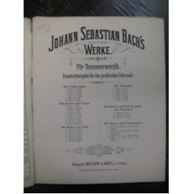 BACH J. S. Sonate G dur Violon Piano XIXe