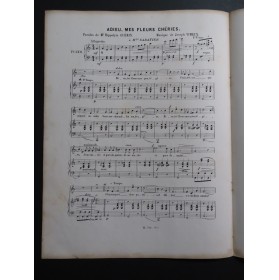 VIMEUX Joseph Adieu, mes Fleurs Chéries Chant Piano ca1845