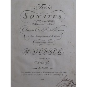 DUSSEK J. L. Trois Sonates...