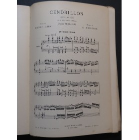 MASSENET Jules Cendrillon Opéra Chant Piano 1899