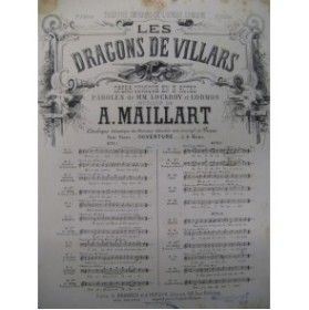 MAILLART A. Dragons de Villars Chant Piano ca1860