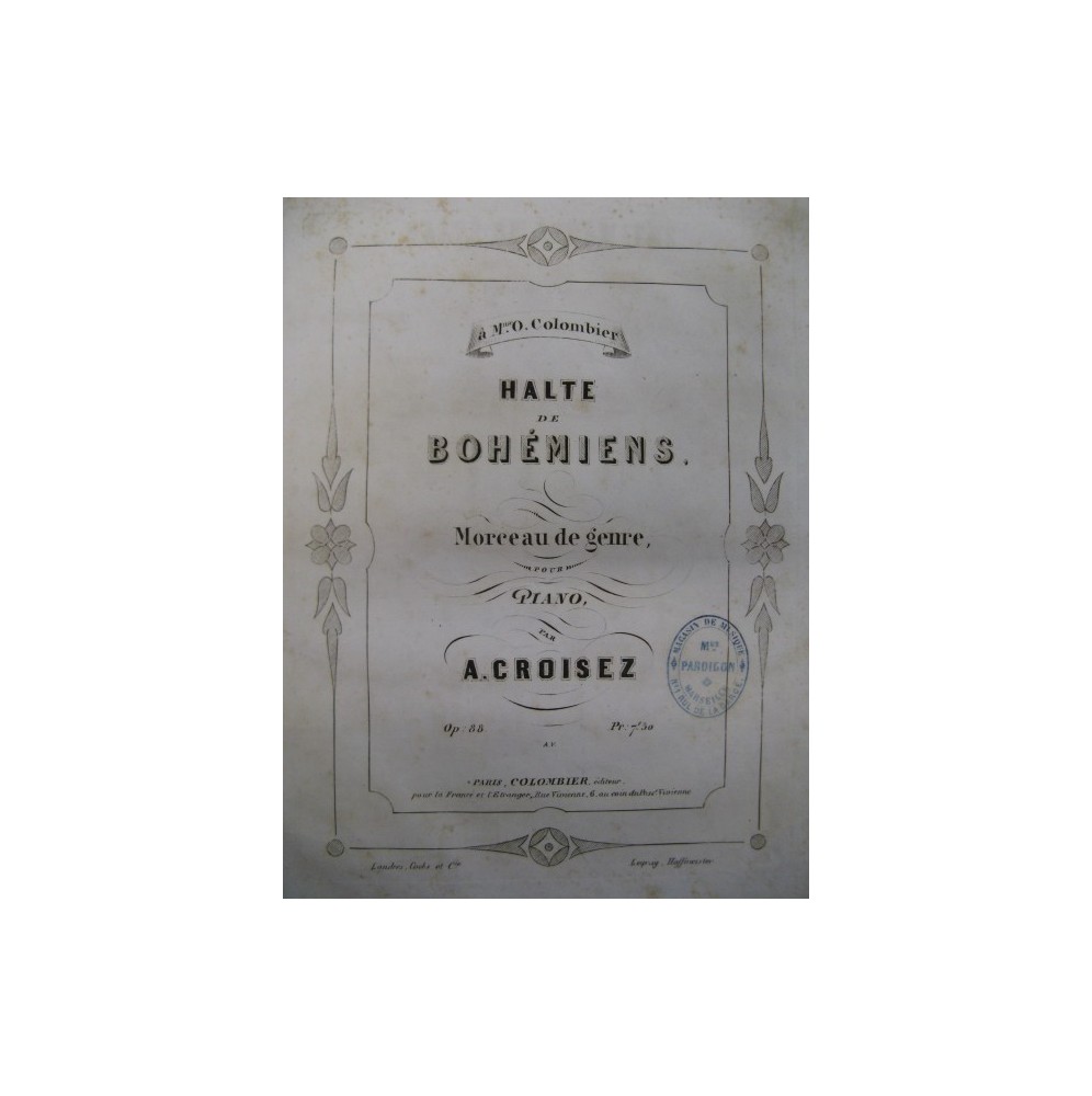 CROISEZ Alexandre Halte de Bohémiens Piano ca1860