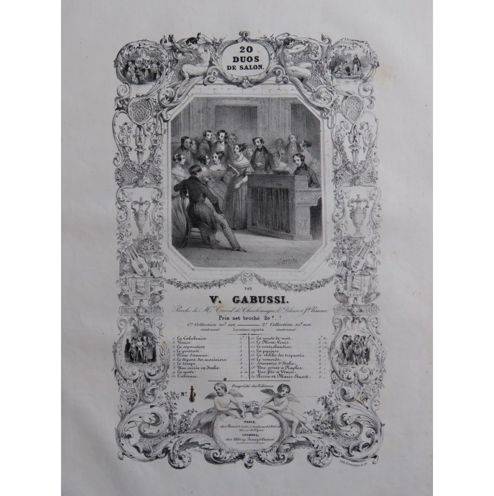 GABUSSI Vincenzo La Calabraise Chant Piano ca1830