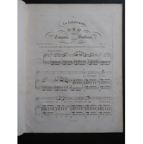 GABUSSI Vincenzo La Calabraise Chant Piano ca1830