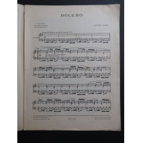 RAVEL Maurice Bolero Piano 1946