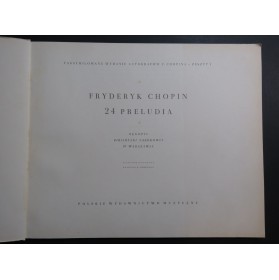 CHOPIN Frédéric 24 Préludes Fac simile Piano 1951