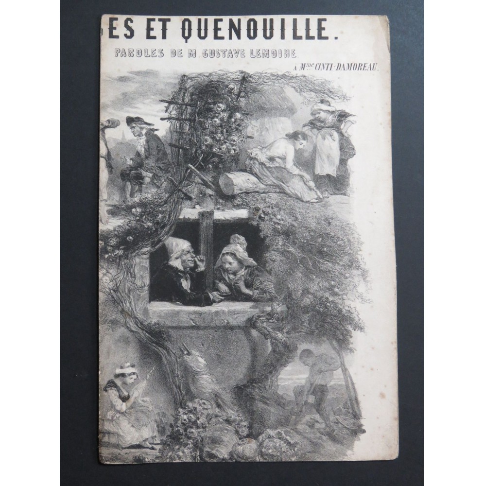 PUGET Loïsa Roses et Quenouille Chant Guitare ca1830