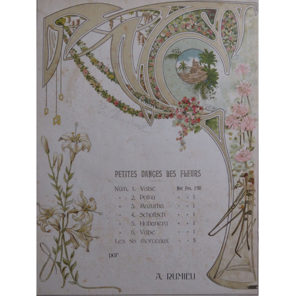 ROMIEU A. Petites Danses des Fleurs No 4 Schottisch Piano