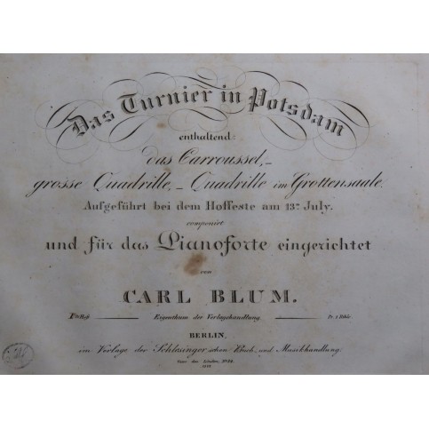 BLUM Carl Das Turnier in Potsdam Piano ca1830