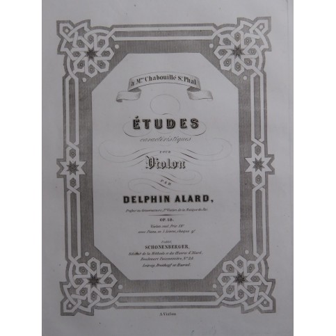 ALARD Delphin Études Caractéristiques op 18 Livre 4 Violon ca1847
