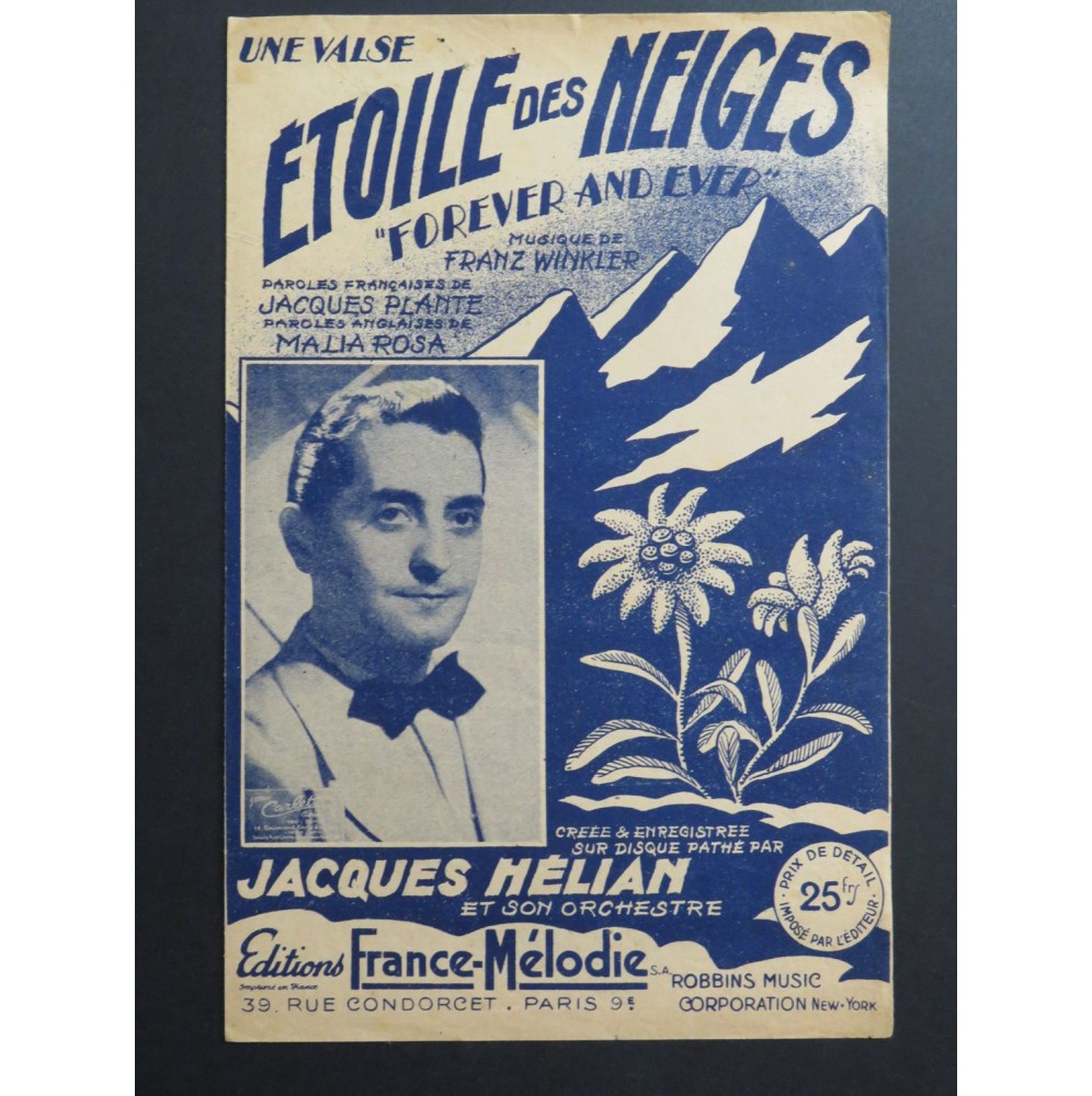 Etoile des Neiges Franz Winkler Chant 1947