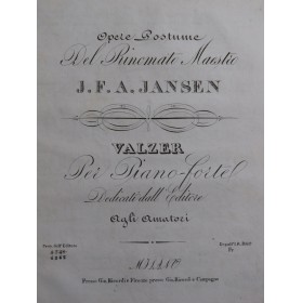 JANSEN J. F. A. Valzer...