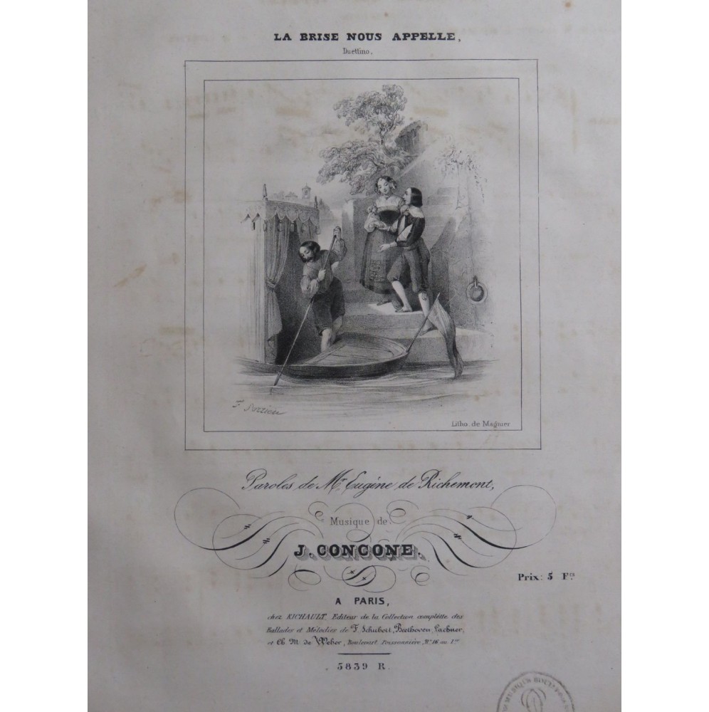 CONCONE Joseph La Brise nous appelle Chant Piano ca1840