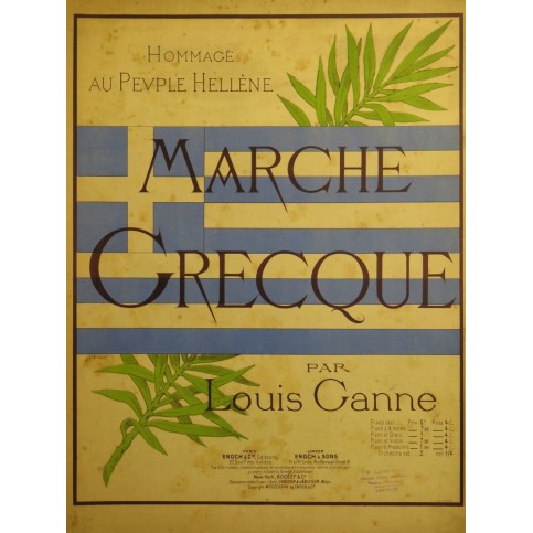 GANNE Louis Marche Grecque Piano 1897