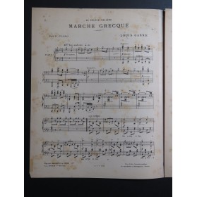 GANNE Louis Marche Grecque Piano 1897